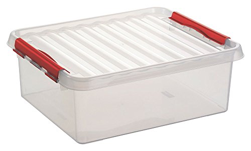 Sunware Q-Line Box - 25 Liter - 500 x 400 x 180mm - transparent/rot