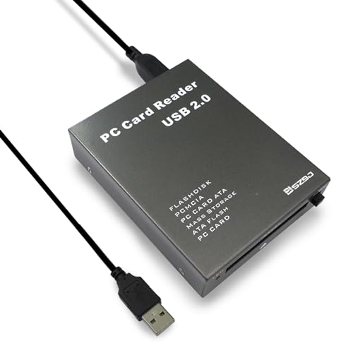 SZBJ PCMCIA Kartenleser (USB 2.0, Kunststoff, PCMCIA, PC-Karte, ATA, Massenspeicher, ATA-Flash, PC-Karte (Kartenleser, Grau)