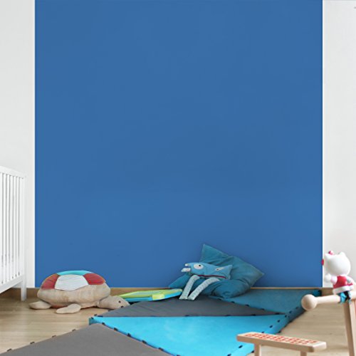Apalis Vliestapete Uni Quadrat | Vlies Tapete Wandtapete Wandbild Foto 3D Fototapete für Schlafzimmer Wohnzimmer Küche | Größe: 288x288 cm, blau, 98443