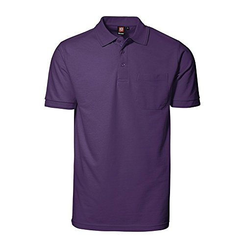 ID Herren Pro Wear Polo-Shirt mit Brusttasche, reguläre Passform, kurzärmlig (5XL) (Violett)
