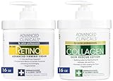 Advanced Clinicals Retinol Cream und Collagen Cream Hautpflege-Set gegen Falten, feine Linien, straffende Haut, 454 ml Spa-Größe sind ideal für Gesichtscreme und Feuchtigkeitscreme