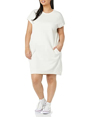Goodthreads Damen Kurzärmeliges Heritage-Kokon-Kleid mit Taschen, Fleece, Elfenbein, XL