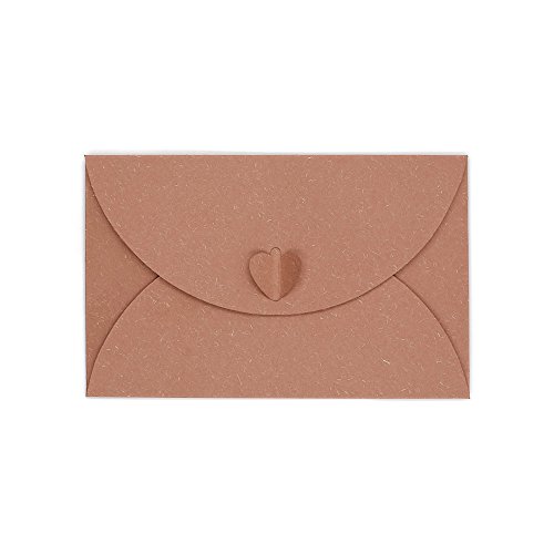 Jia Hu – Briefumschläge, Herz-Verschluss, Geburtstagskarte, Grußkarte, 50 Stück rose