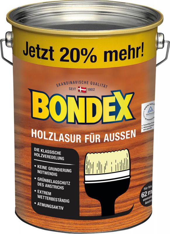 Bondex Holzlasur für Außen Rio Palisander 4,80 l - 329673