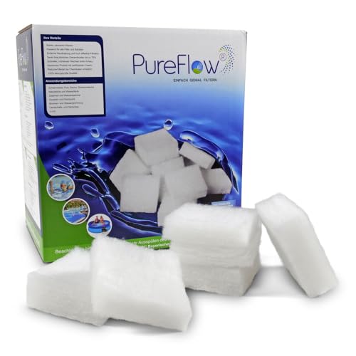 PureFlow Poolfilter: 640g hocheffizienter Filtermaterial für Pool, Quick up Pool UVM. - Ersatz für 50kg Filtersand und Filterglas - für Pool, Whirpool - Ersatz für Sandfilter und Glasfilter