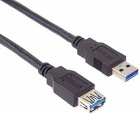 PremiumCord Verlängerungskabel USB 3.0 Super-Speed 5 Gbit/s A-A, MF, 9-polig, 0,5 m (ku3paa05bk)