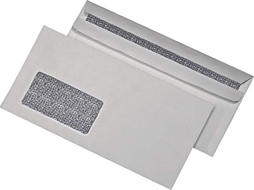 MAILmedia® Briefumschlag, Zahlenmeer, mit Fenster, selbstklebend, DL, 220 x 110 mm, 75 g/m², weiß (1.000 Stück), Sie erhalten 1 Packung á 1000 Stück