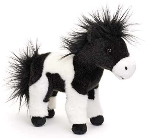 Uni-Toys - Pferd schwarz-weiß, stehend - 23 cm (Höhe) - Plüsch-Pferd - Plüschtier, Kuscheltier