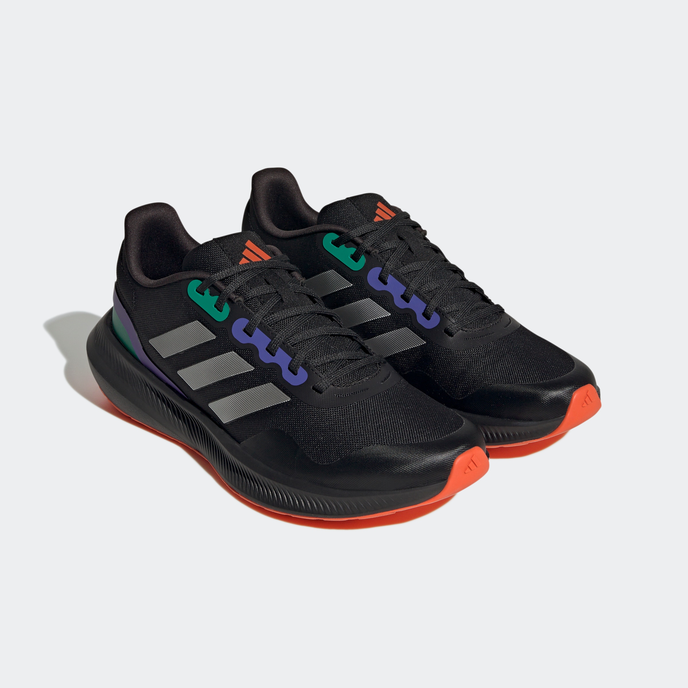 adidas Herren RUNFALCON 3.0 TR Sneaker, core Black/Silver met./Purple Rush, 41 1/3 EU