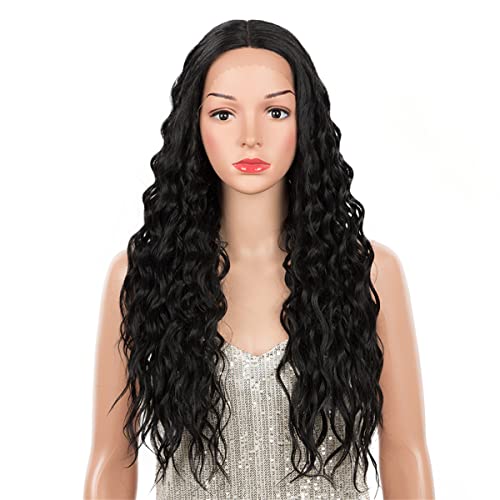 Lace Front Perücken,Körper Gewellte Spitze Perücke Synthetische Perücken Ombré Blond/Schwarz/Lila Lockere Lockige Gewellte Perücke Für Frauen Hitzebeständig,D,26 inch