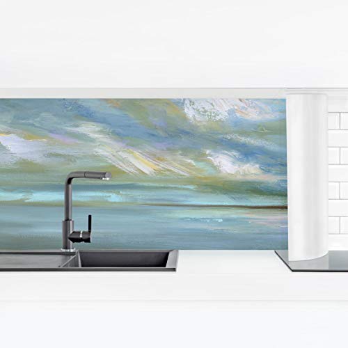 Bilderwelten Küchenrückwand Folie Glänzend 100x350 cm Küstenhimmel Spritzschutz Fliesenspiegel Küche-Rückwand Motiv Klebefolie