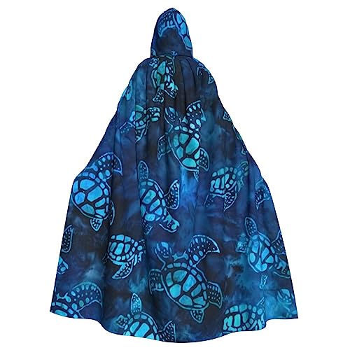 ROOZEE Sea Turtle-Blue Adult Hooded Cape For Halloween Costume | Cosplay Stage Performance, Theme Party
