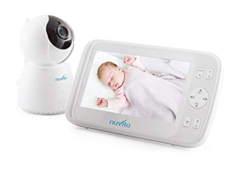 Nuvita 3052 Videovoice 5.0 Babyphone mit ferngesteuerter Kamera | Digital Monitor Eco Babyfon mit Kamera|Nachtsichtfunktion | Großer 12,7 cm Farbdisplay | Baby Kamera mit Gegensprechfunktion|EU Marke