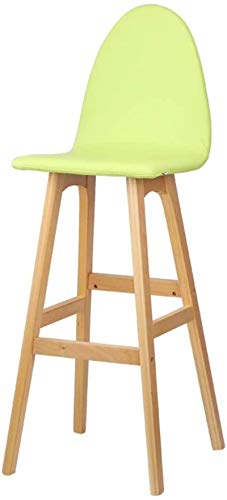 IVHJLP Massivholz-Stab-Stuhl Kreative High Back Chair Europäisches Holz Barhocker Mode Barhocker Einfache Hoch Hocker (Color : Green, Size : 2)