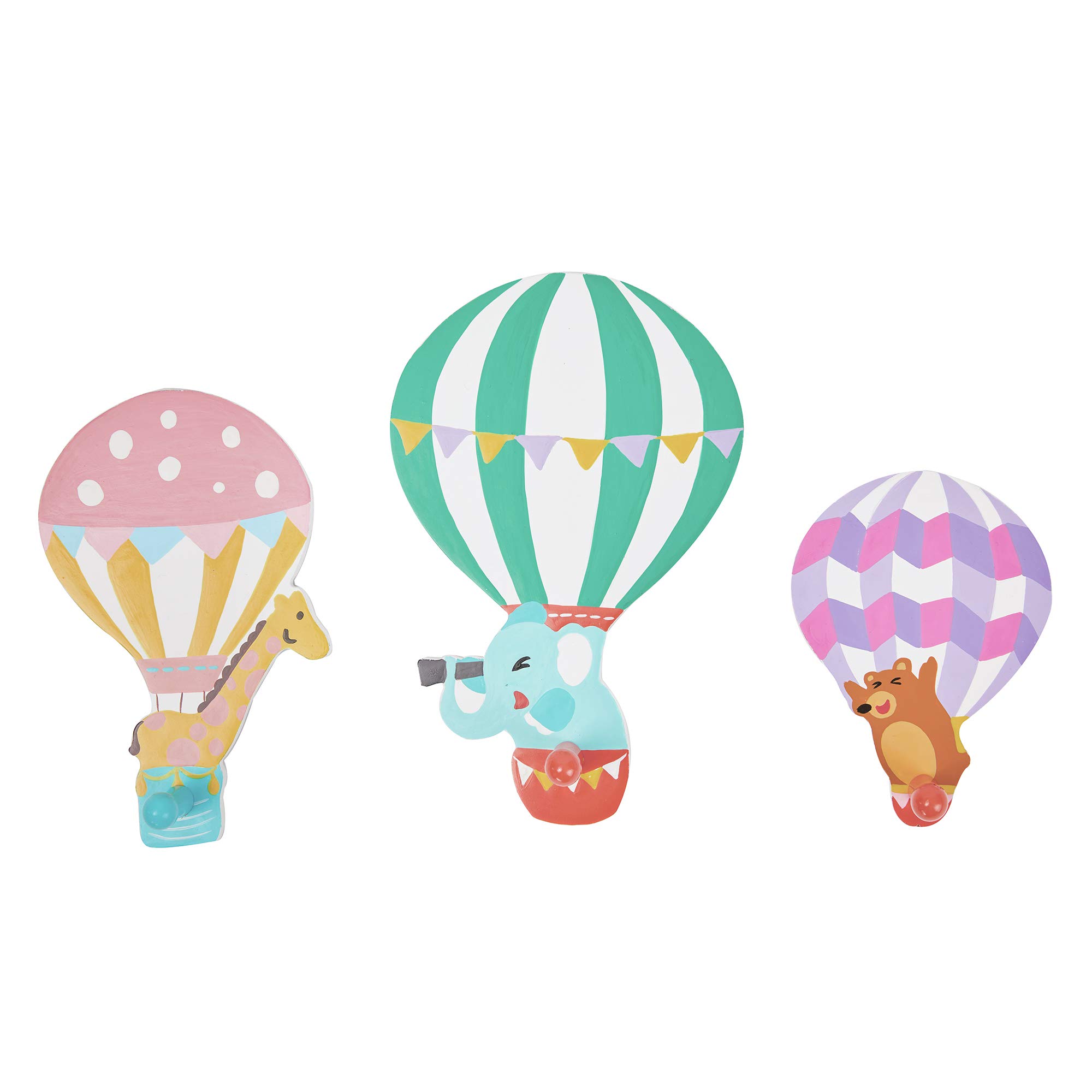 Fantasy Fields Heißluftballon-Set aus 3 Wandhaken | Kinderzimmerdekoration | Pastell TD-13125A