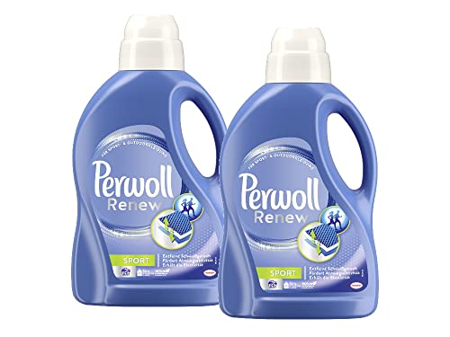 Perwoll Renew Sport Flüssigwaschmittel (2x25 Wäschen), Hygiene Waschmittel für Sport- & Funktionskleidung, Feinwaschmittel für intensive Frische, 2