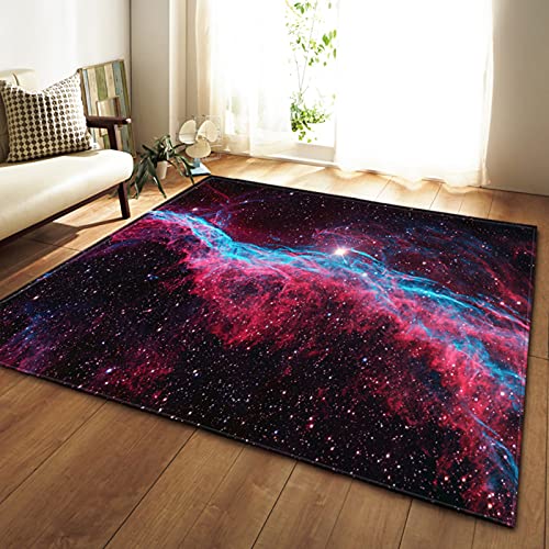 3D Lila Galaxie Mond Platz Galaxie Sterne Teppiche Wohnzimmer Dekoration Kinder Schlafzimmer Bereich Teppich Matte Weiche Flanell Großer Teppich Waschbar (Farbe 4,120×160 cm)