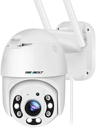 [DC&PoE] Überwachungskamera Aussen Wlan mit licht, GENBOLT 2.4/5GHz WiFi Kabellose PTZ CCTV Überwachungskamera Außen, 355°/90° Schwenkbar Automatische Verfolgung, IP Kamera Outdoor Sicherheitskamera