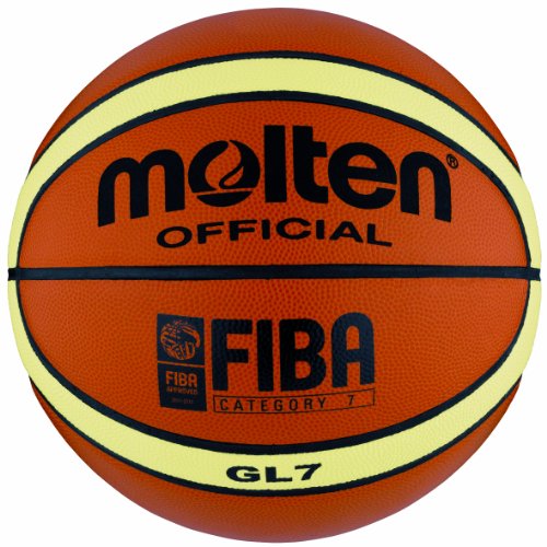 Molten Basketball aus genarbtem Leder, FIBA-Zertifiziert orange Size 6
