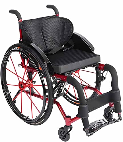 Rollstuhl Faltbar Leicht Aktivrollstuhl, Kleiner Rollstuhl für die Wohnung und Im Freien, Extra Schmaler Rollstühle, Ultraleicht Reiserollstuhl 1,36cm Sitzbreite