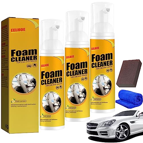 NNBWLMAEE Foam Cleaner for Car, All Around Master Foam Cleaner, Foam Cleaner All Purpose, Multifunctional Car Foam Cleaner, Car Magic Foam Cleaner, Foam Cleaner for Car and House (60ml,3pcs)