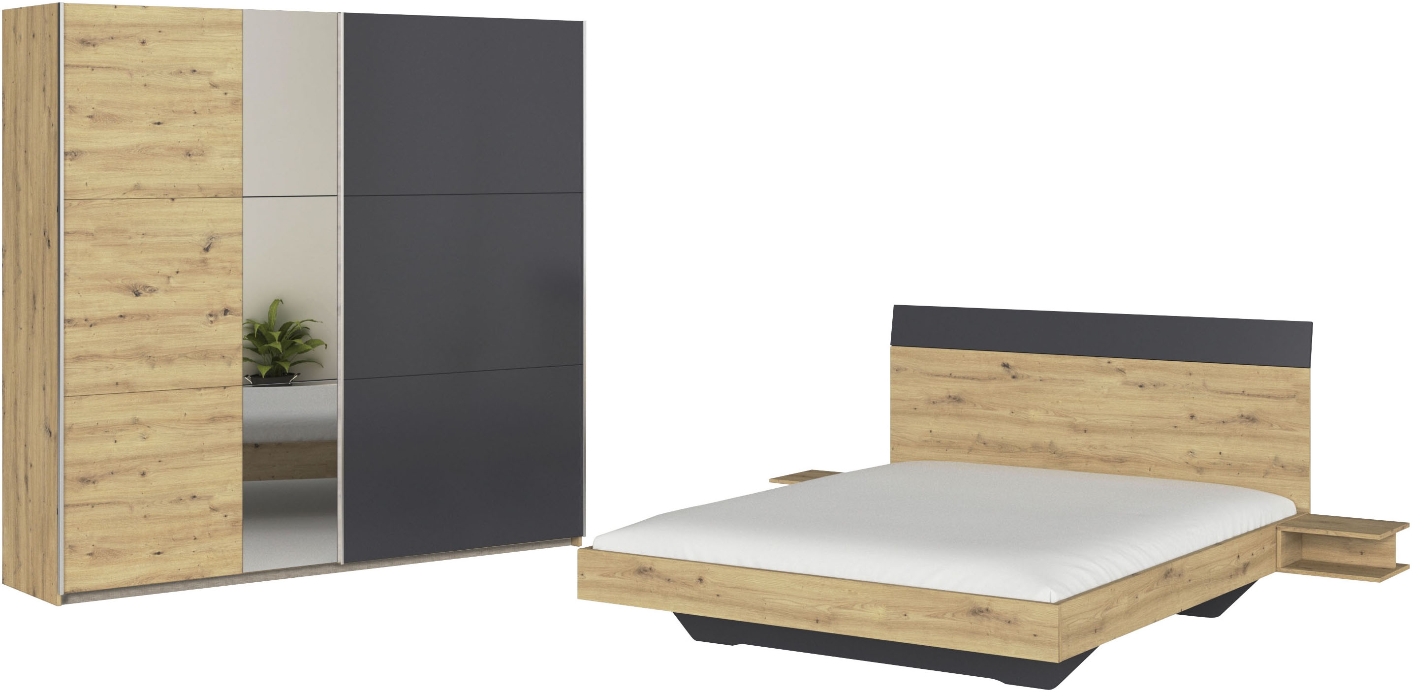 rauch Schlafzimmer-Set "Monza", mit Schwebetürenschrank Breite 218 cm, Bettanlage in 2 Breiten