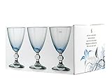 H&H Splendor Set Weinkelche, Glas, Blau, 17 cl, 6 Stück