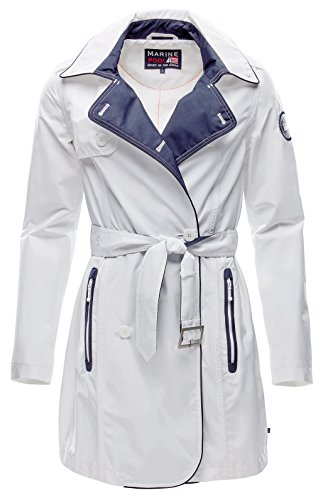 Marinepool Damen Norma Trench Coat Women Jacke, White, XS