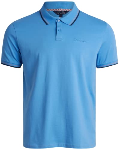 Ben Sherman Men's Polo Shirt - Classic Fit, 3-Button Short Sleeve Casual Polo Shirt for Men (S-XL), Size Small, Marina
