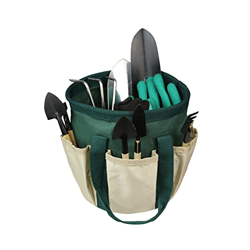 Werkzeuggürtel für Gartenwerkzeug Tragbare Fass-Werkzeug-Eimer-Tasche mit 6 Taschen, kleines Gartenset, Hardware-Zubehör, Werkzeug-Eimer-Organizer, 3,5 Gallonen Werkzeuggürtel (Size : Groen)