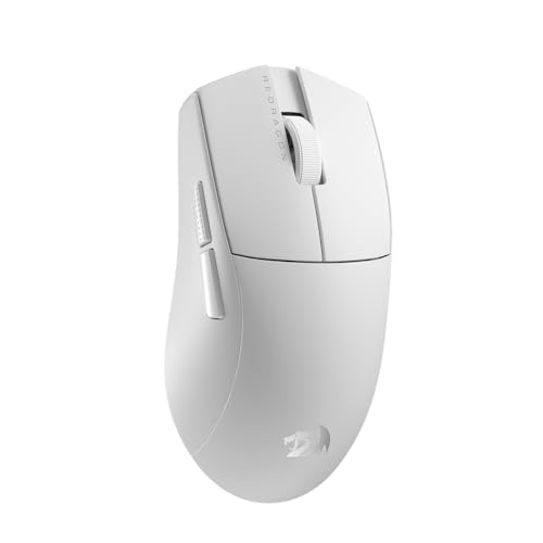 Redragon M916 PRO 3 Modus Wireless Gaming Maus, 49G ultraleichte 26K DPI Gamer Maus mit ergonomischer natürlicher Griffkonstruktion, vollständig programmierbare Tasten, Weiß