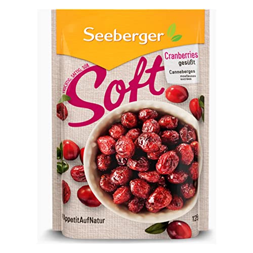 Seeberger Soft-Cranberries gesüßt 13er Pack: Große, fruchtig-weiche Cranberries aus Kanada - zum Naschen, Snacken und Verfeinern - getrocknet, pasteurisiert & ungeschwefelt, vegan (13 x 125 g)