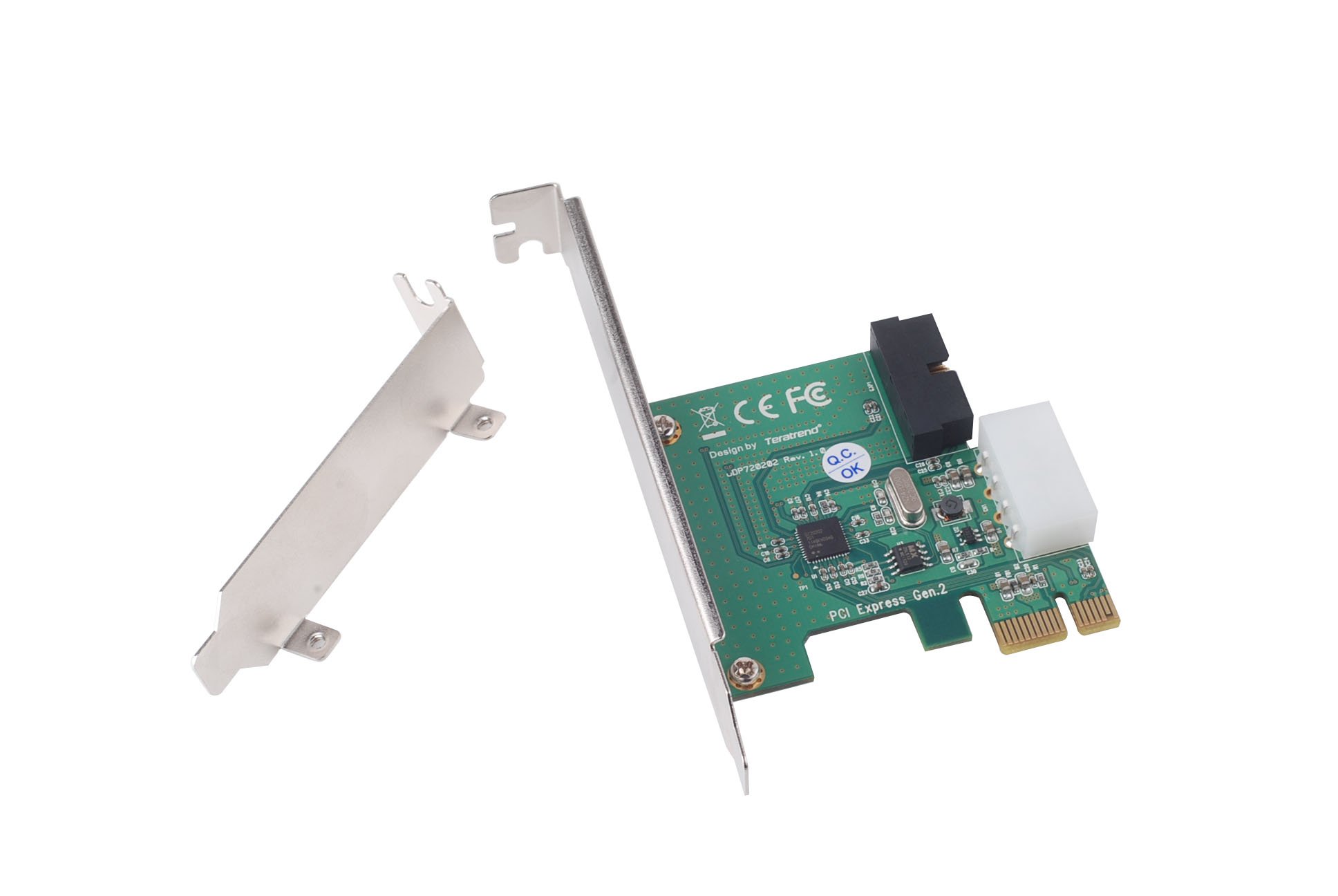 SilverStone SST-EC03S-P - USB 3.0 PCI-E Erweiterungskarte, 5V 4 Pin Molex Stromanschluss, 1x USB 3.0 20-pin Connector und 3.5" Frontpanel mit 2x USB 3.0 Ports, silber