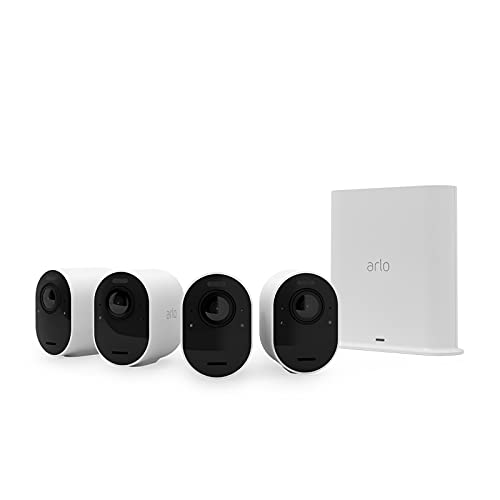 Arlo Ultra 2 Spotlight Überwachungskamera | Kabellos, 4K-Video und HDR | Nachtsicht in Farbe, 2-Wege-Audio, 6 Monate Akkulaufzeit, Bewegungsmelder, 180-Grad-Blickwinkel | VMS5440 | Weiß