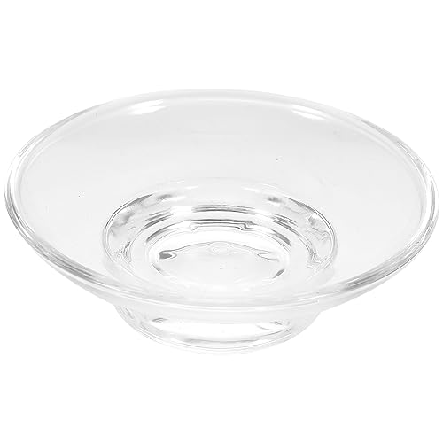 TOPBATHY Glas-Seifenschale, transparent, rund, behälter, Essentials, Seifenschale, Duschaufbewahrung, für Küche und Badezimmer