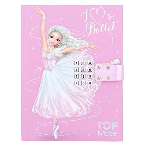 Depesche 12124 TOPModel Ballet - Tagebuch mit Zahlen-Code und Sound in Pink, Buch mit Ballerina-Motiv und 80 linierten, bunt illustrierten Seiten