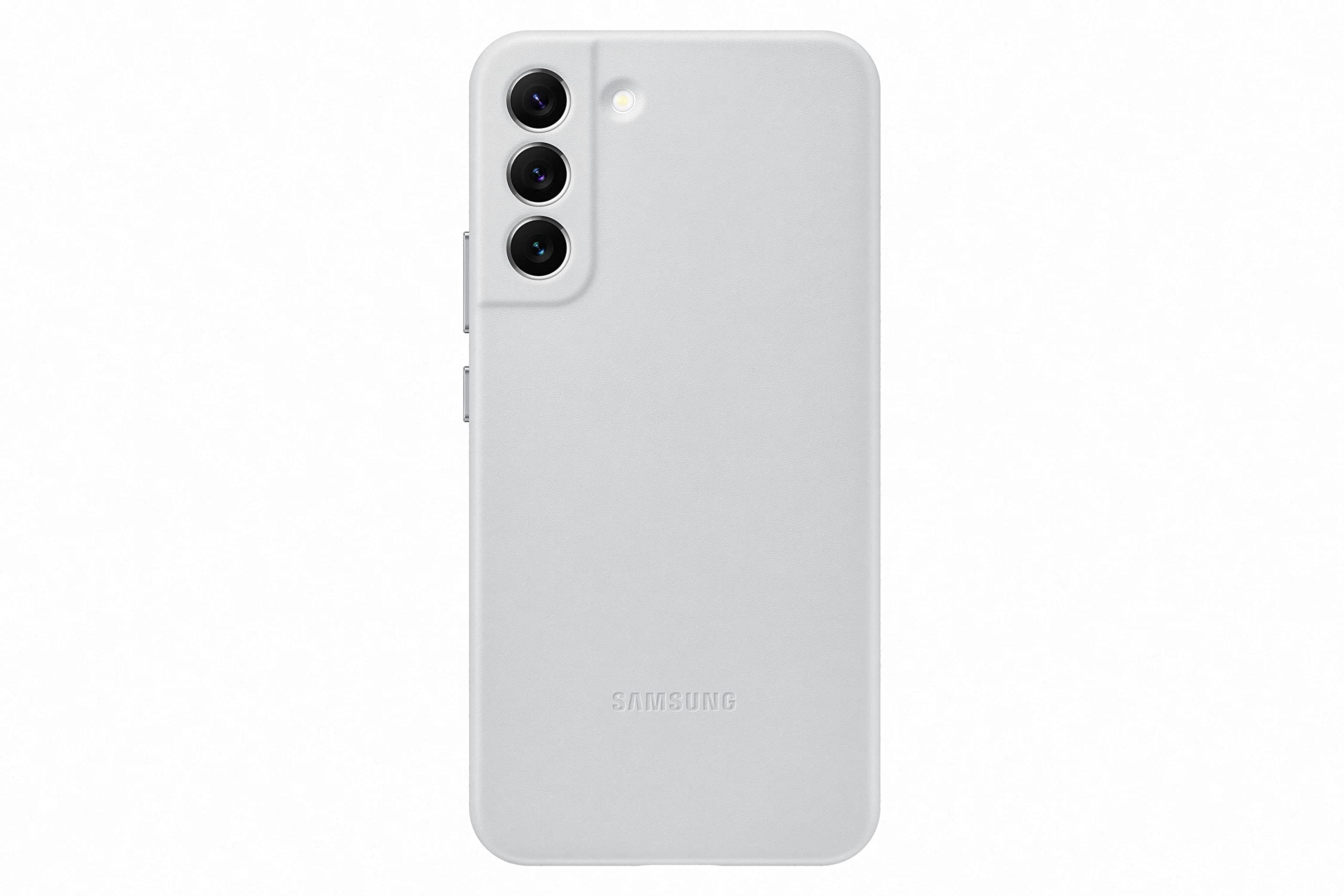 Samsung Leather Smartphone Cover EF-VS906 für Galaxy S22+, Handy-Hülle, echtes Leder, Schutz Case, stoßfest, premium, Hellgrau