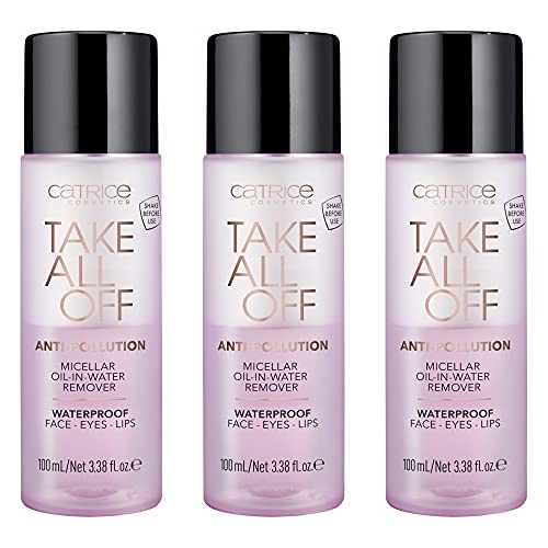 Catrice Take All Off Anti-Pollution Micellar Oil-in-Water Remover, Nr. 010 Flower Power, transparent, reinigend, 3er Pack (3 x 100ml)