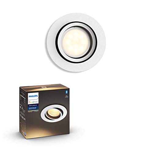 Philips Hue White Amb. LED-Einbauspot Milliskin, rund, weiß, dimmbar, alle Weißschattierungen, steuerbar via App, kompatibel mit Amazon Alexa (Echo, Echo Dot)