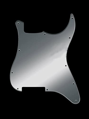 Pickguard E-Gitarre I Standart 11-Loch 2-lagig Mirror Chrome/Spiegel Chrom ohne Fräsungen