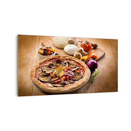 DekoGlas Küchenrückwand 'Pizza mit Rezept' in div. Größen, Glas-Rückwand, Wandpaneele, Spritzschutz & Fliesenspiegel