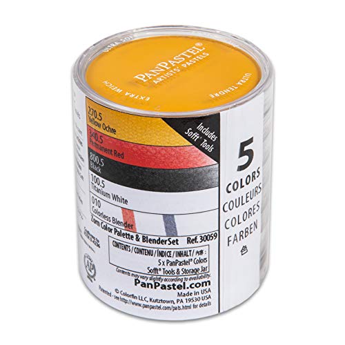 PanPastel Colorfin, Artists Pastels, 5-Color Zorn Colors & Blender Set (30059)