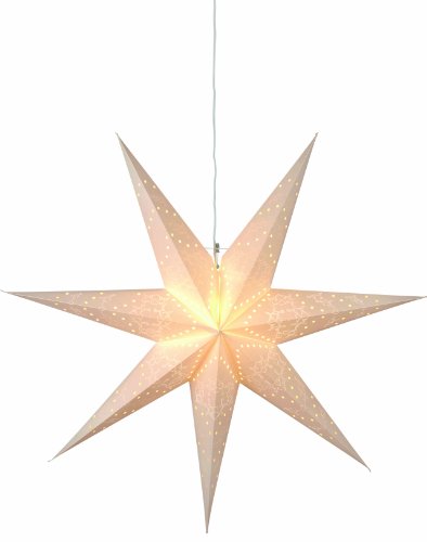 Weihnachtsstern Sensy von Star Trading, 3D Papierstern Weihnachten in Weiß, Dekostern zum Aufhängen mit Kabel, E14 Fassung, Ø: 70 cm