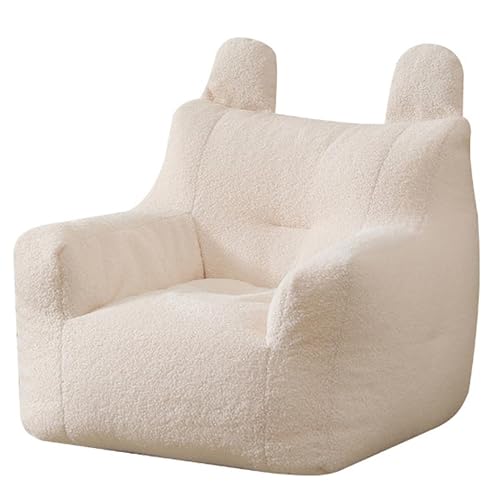 DTLEO Sitzsack-Lazy-Sofabezug (ohne Füllstoff), hochwertiger, weicher Teddy-Fleece-Stoff, Lazy-Sofa-Sitzsackbezug für Kinder und Erwachsene Kaninchen-Fluff-Imitation,Weiß,XL
