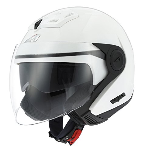 Astone Helmets - Casque jet DJ8 monocolor - Casque jet look rétro - Casque idéal en zone urbaine - Coque en polycarbonate -Gloss white XL
