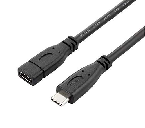 PremiumCord USB-C 3.1 Gen 2 Verlängerungskabel 1, 5m, Datenkabel SuperSpeed bis zu 10Gbit/S, Ladekabel, USB 3.1 Generation 2 Typ C Buchse auf Stecker, Farbe schwarz, Länge 1, 5m