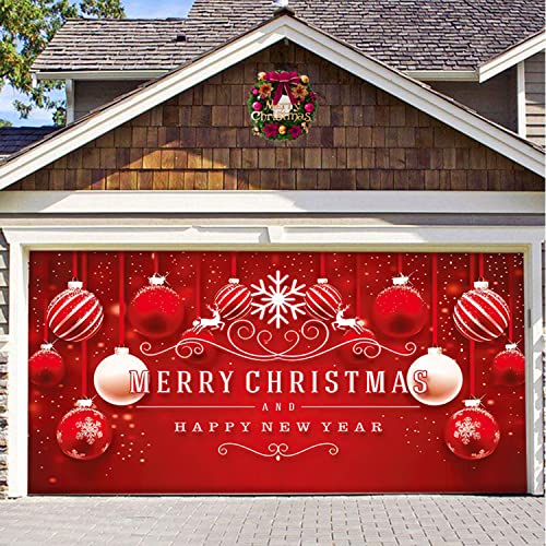 Frohe Weihnachten Banner Garagentor Abdeckung Wandmalereien Garagentor Dekoration Türabdeckung Hängende Banner für Zimmer Fenster Outdoor Indoor Home Yard Weihnachtsfeier Dekor,Style 1,7 x 8 ft