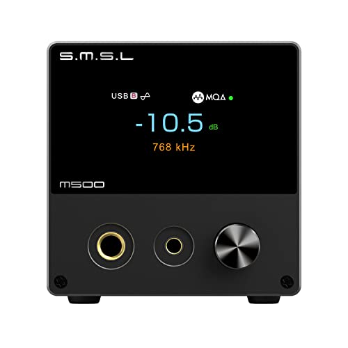 S.M.S.L M500MKIII Bluetooth MQA-Decodierungsverstärker,ES9038PRO-Chip,USB/optisch/koaxial/Bluetooth-Eingang MQA-CD-Volldecodierung,LDAC APTX/HD SBC AAC,XMOS XU316 DSD PCM,mit Fernbedienung