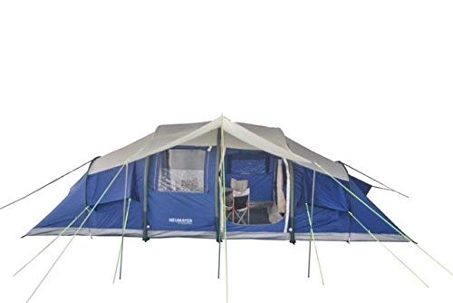 NEUMAYER - AUFBLASBARES Familien-Zelt - Air-Rise-Technik - Modell Tahiti - 2-4-6-8-Personen-Zelt - 7m x 2,8 m - 19,6 qm Grundfläche - 2 getrennte Schlafkabinen + Aufenthaltsraum mit 2m Stehhöhe…