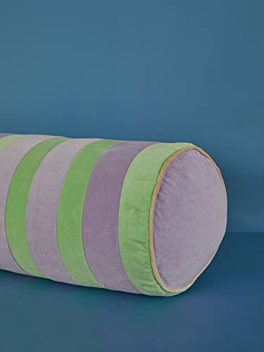 Kissenrolle STRIPES - LARGE (80x25) in lavender/green